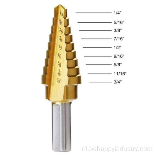 3 -stcs HSS titanium gecoate step boor bit